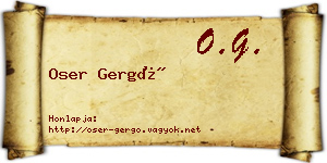 Oser Gergő névjegykártya